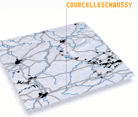 3d view of Courcelles-Chaussy