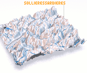 3d view of Sollières-Sardières