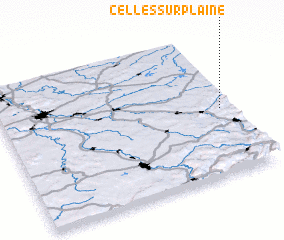 3d view of Celles-sur-Plaine