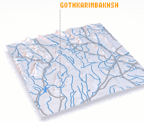 3d view of Goth Karīm Bakhsh