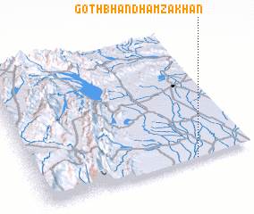 3d view of Goth Bhand Hamza Khān