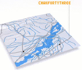 3d view of Chak Forty-three