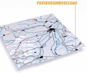 3d view of Freiburg im Breisgau