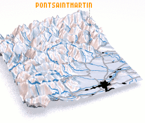 3d view of Pont-Saint-Martin