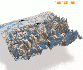 3d view of Saas-Grund