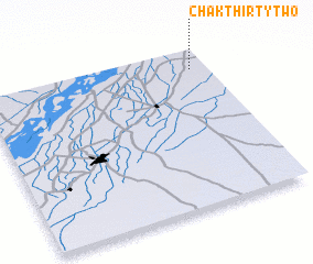 3d view of Chak Thirty-two