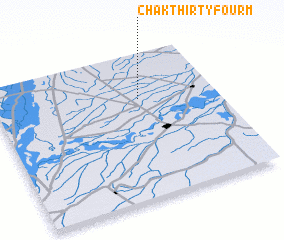 3d view of Chak Thirty-four M
