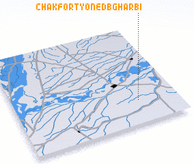 3d view of Chak Forty-one D B Gharbi