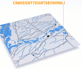 3d view of Chak Eighty-eight D B Shumāli