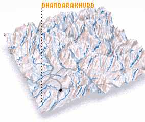 3d view of Dhandāra Khurd