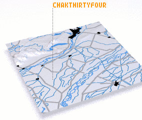 3d view of Chak Thirty-four