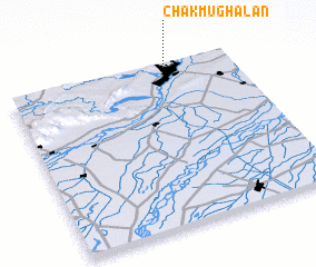 3d view of Chak Mughalān