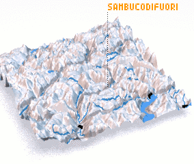 3d view of Sambuco di Fuori