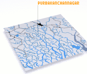 3d view of Purba Kānchannagar
