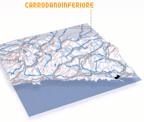 3d view of Carrodano Inferiore