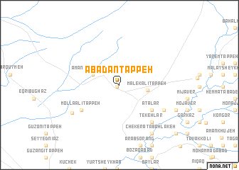 map of Ābādān Tappeh