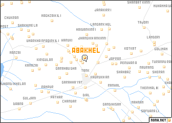 map of Aba Khel