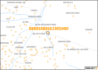map of ‘Abbāsābād-e Ẕarghām