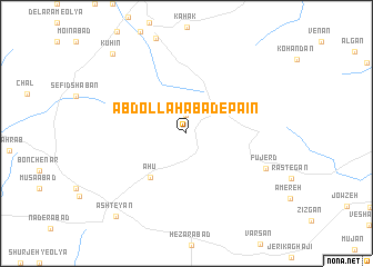 map of ‘Abdollāhābād-e Pāʼīn