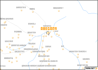 map of Āb-e Garm