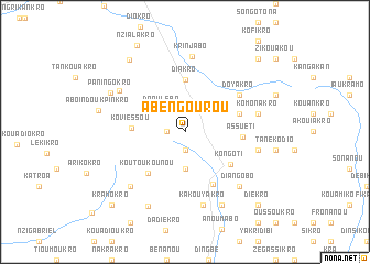 map of Abengourou