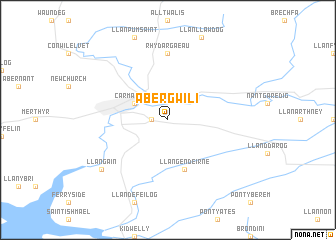 map of Abergwili