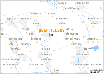 map of Abertillery