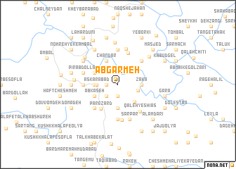 map of Āb Garmeh
