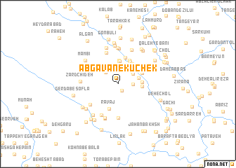 map of Āb Gāvān-e Kūchek