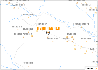 map of Ābhar-e Bālā