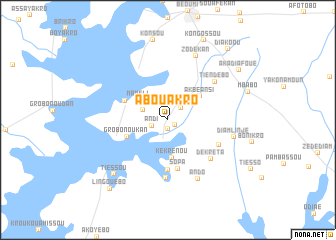 map of Abouakro