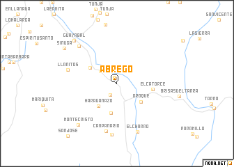 map of Ábrego