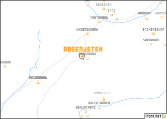 map of Āb Senjeteh