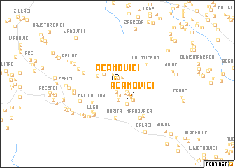 map of Aćamovići