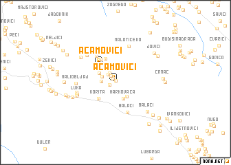 map of Aćamovići