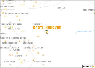 map of Acatlixhuayan