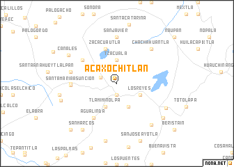 map of Acaxochitlán