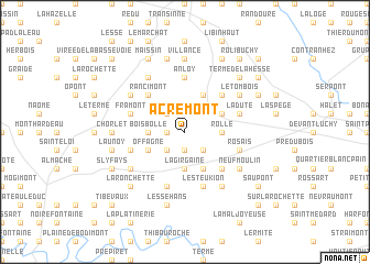 map of Acremont