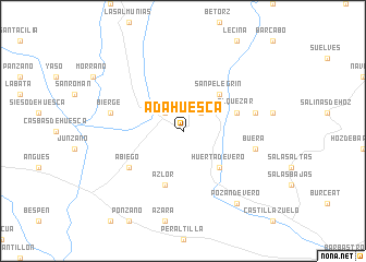 map of Adahuesca