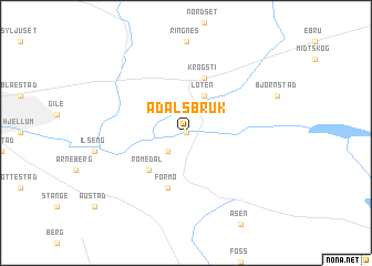 map of Ådalsbruk