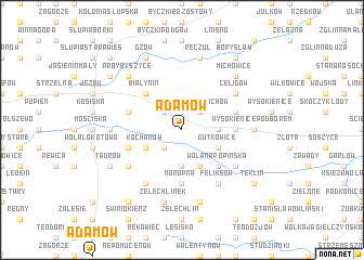 map of Adamów