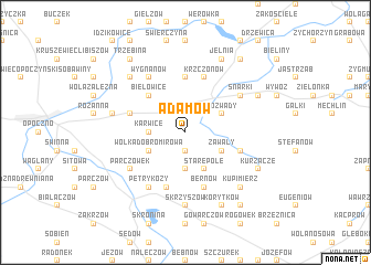 map of Adamów