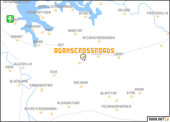 map of Adams Crossroads