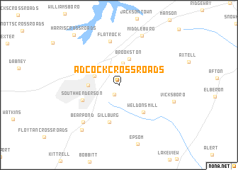 map of Adcock Crossroads