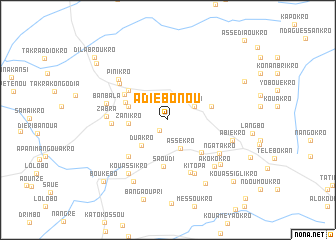 map of Adiébonou