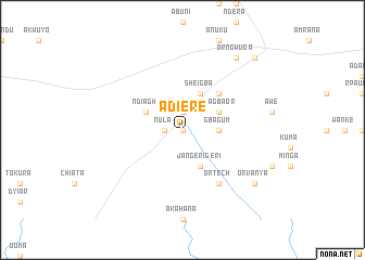 map of Adiere