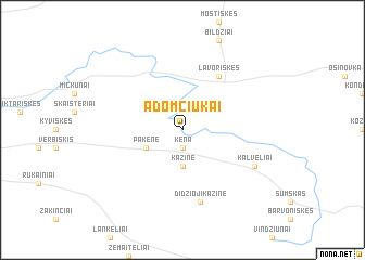 map of Adomčiukai