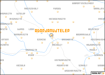 map of Adorjánújtelep