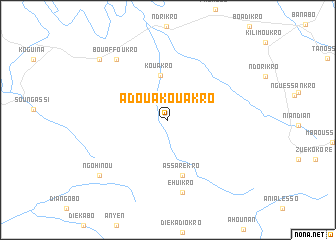 map of Adouakouakro