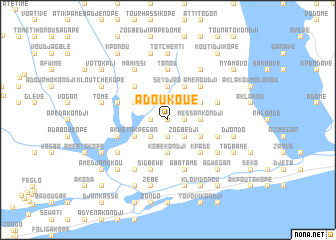 map of Adoukoué